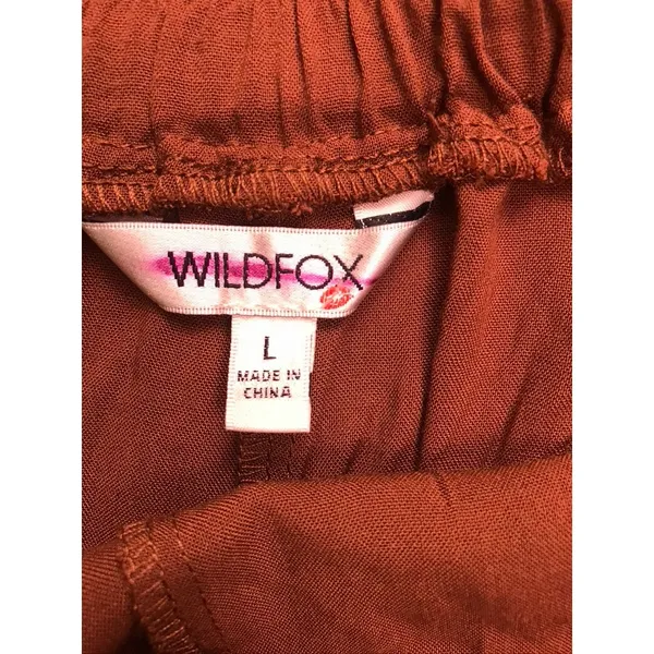 Wildfox Shorts Women Large Brown 5" Inseam Rayon Casual Summer - Image 2