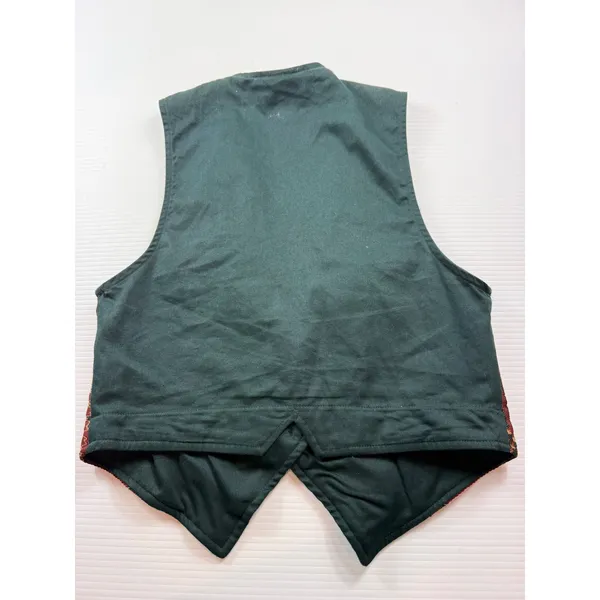 Roughrider‎ Circle T Vintage Southwestern Tapestry Vest Green Red Small 3798 - Image 5