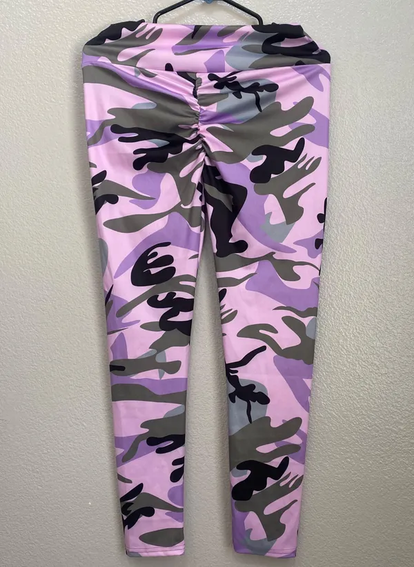 Stretchy Workout Leggings Pink Size L - Image 6