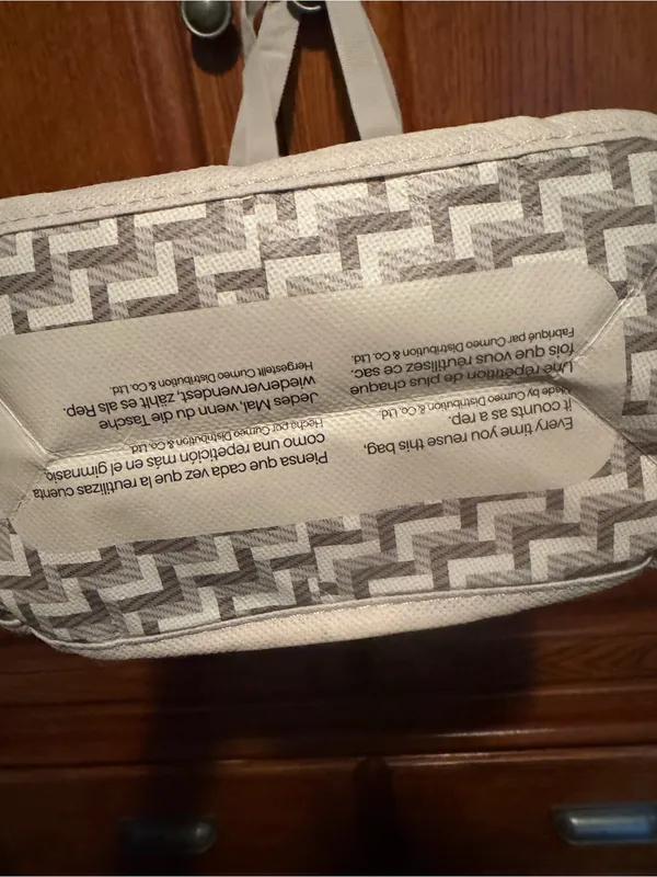 NWOT Lululemon Small Reusable Shopping Tote Gray Geometric Pattern - Image 2