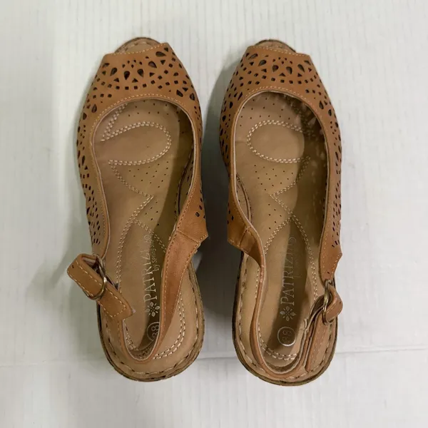 Patrizia By Spring Step Shoes Womens Size 7.5 38 Brown Slingback Wedge Sandals - Image 5