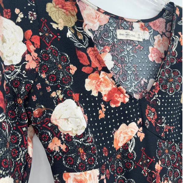 Abercrombie & Fitch Y2K Babydoll Mini Dress Sz XS Floral Whimsigoth Fairy Grunge - Image 4