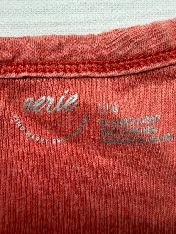 Aerie Casual Basic Women's Ribbed Racerback Tank Top in Burnt Orange Red Large - Image 2