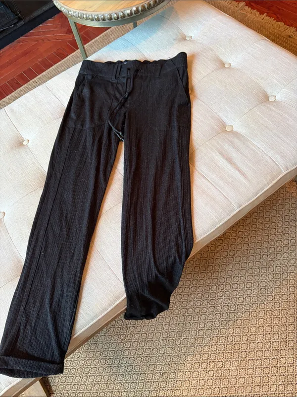 Democracy Grey Ribbed Knit Trouser Sweats High Rise Size Small - Image 2