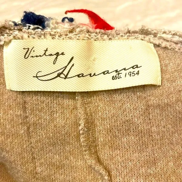 Vintage Havana- Cream Oversized Raw Neckline Knit Stripe Back Sweater Size S - Image 3