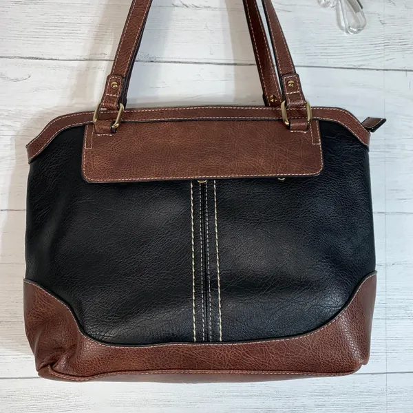 Born concept faux leather shoulder bag black/brown - Image 8