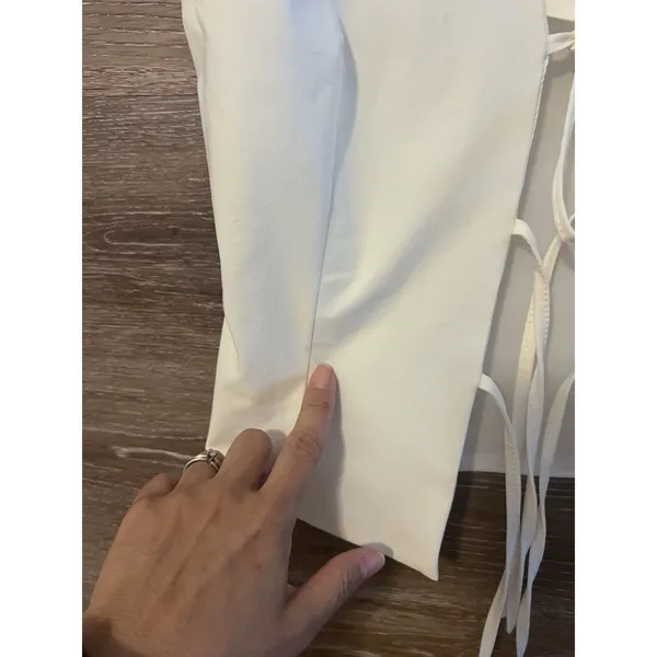ZARA White Open Front Tie Vest Size Small Fitter Modern - Image 5