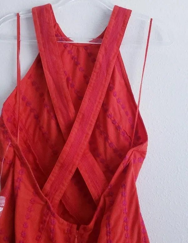 Free People Juni Embroidered Mini Crisscross Dress New Without Tags - Image 6
