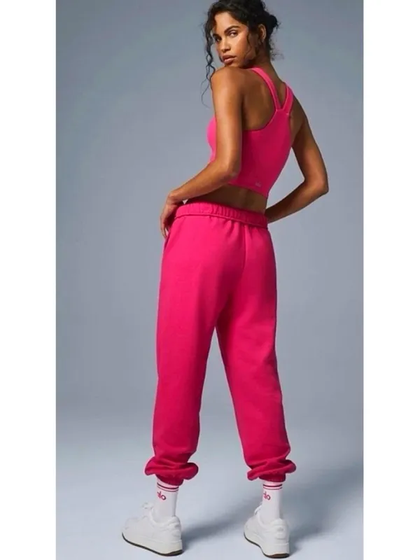 Alo Accolade Sweatpants Pink Summer Crush Hot High-Rise Waist Sweats Joggers S - Image 3