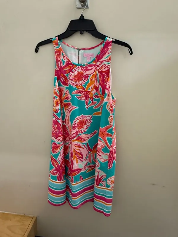 Lilly Pulitzer WRIGHT Sea Blue Via Sunny Engineered Wright Trapeze Dress - Image 3