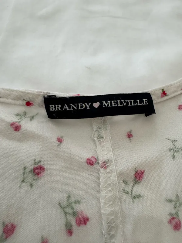 Brandy Melville White floral wrap dress - Image 3