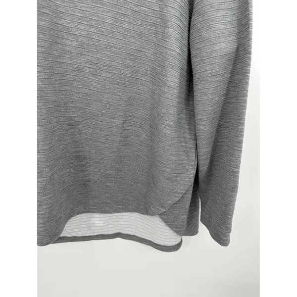 D&Co Active Grey Long‎ Sleeve Crossover Neck Sweatshirt Womens XL Pullover - Image 3