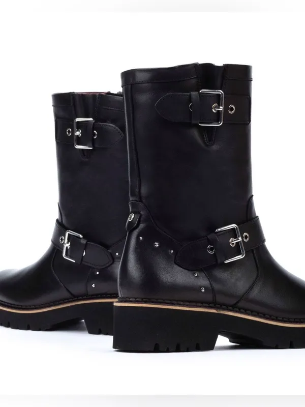 PIKOLINOS Black Leather Mid-Calf Buckle Combat Boots Size 41=US Size 9.5-10 - Image 3