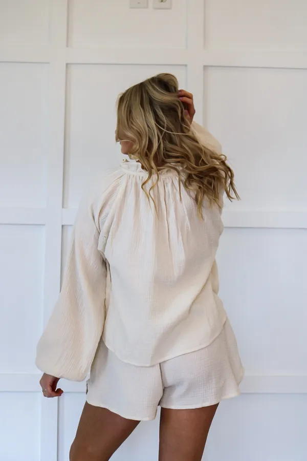 Two piece gauze set Tan Size M - Image 2