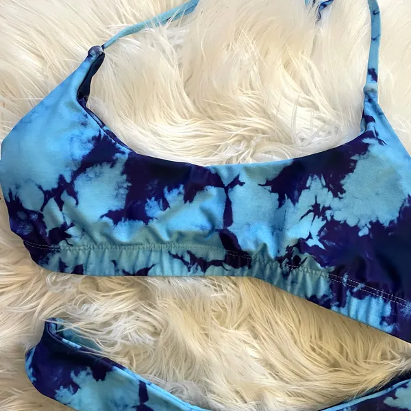 Sunny Bunny Tie Dye Halter Bikini Top Cheeky Bottoms Set Blue Raspberry S 0 2 - Image 4