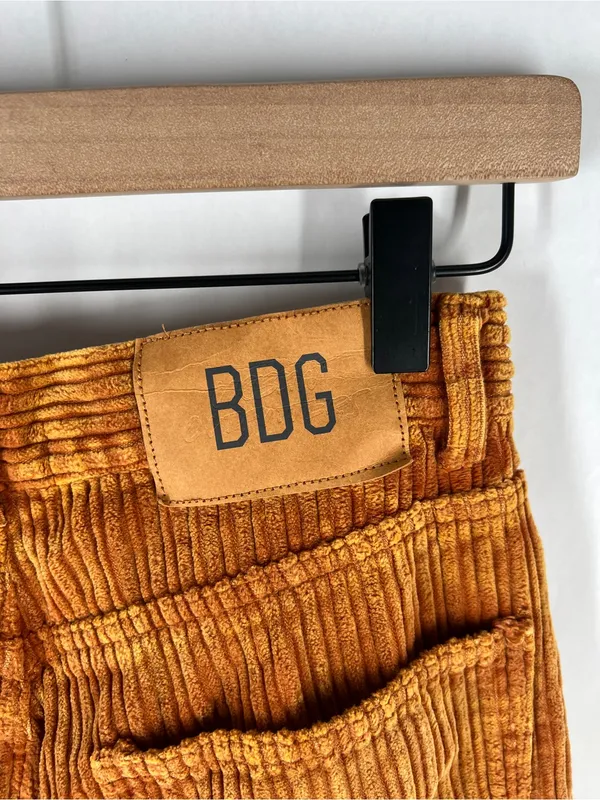 BDG High Rise Baggy Corduroy Pants Orange Size 26 - Image 8