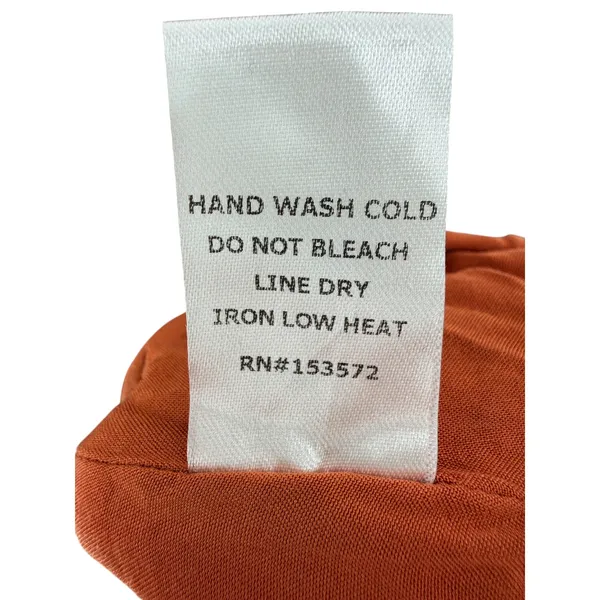 Bohme Rust Midi Dress Medium Long Balloon Sleeve Smocked Bodice Layered Tiered - Image 8