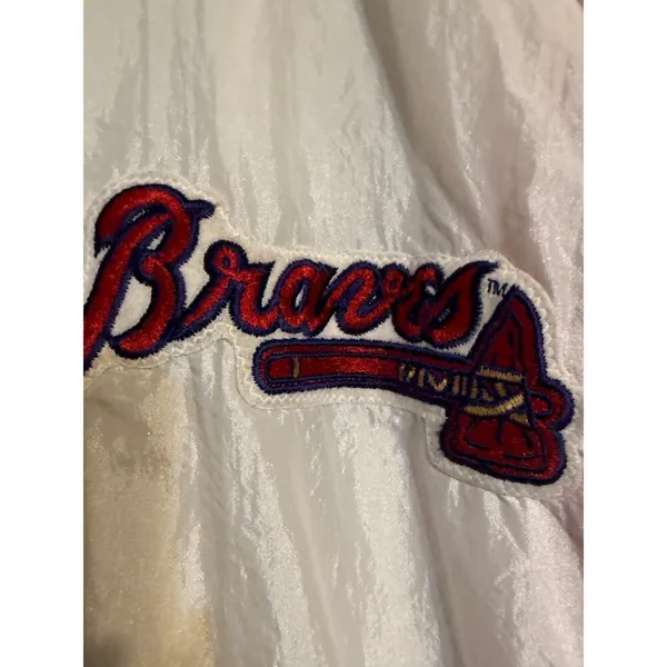 Vintage Atlanta Braves‎ Windbreaker Women's Medium - Image 10