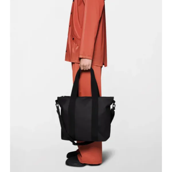 Rains Tote Bag Mini Waterproof Black - Image 8