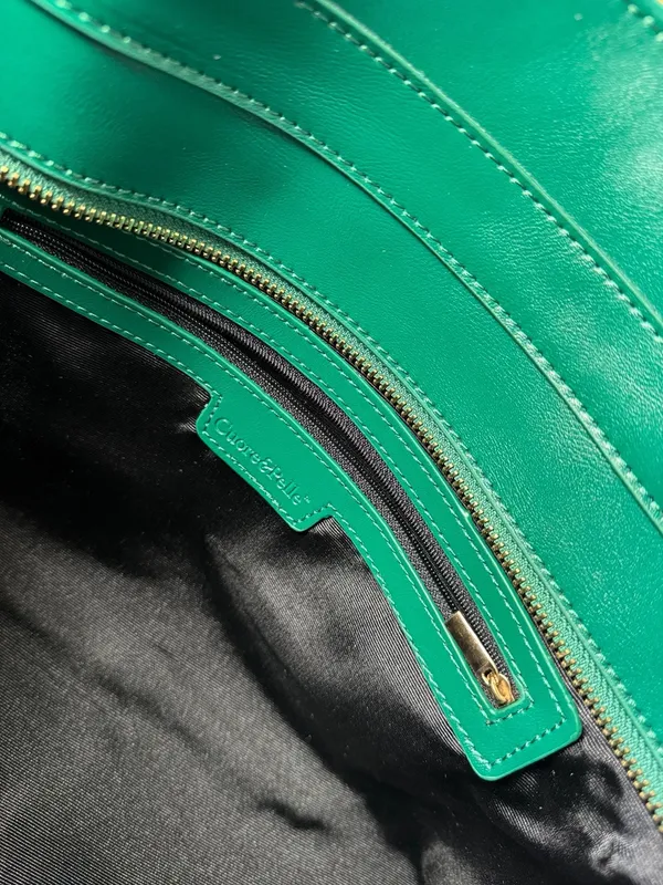 Cuore & Pelle Green Musette Snakeskin Satchel Handbag - Image 8