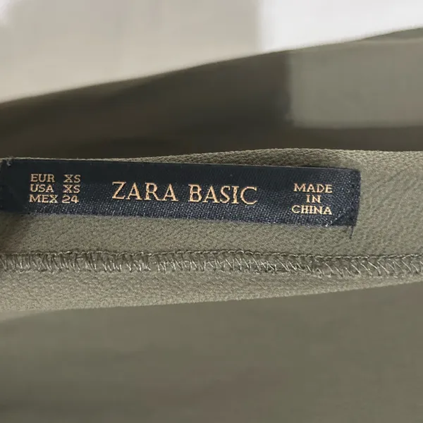 Zara Tie-Back‎ Army Green Romper Size XS - Image 4
