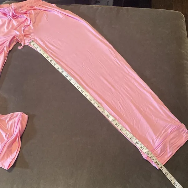 ASOS Design Women’s Long Sleeve Shirt & Pants Pajama Set Pink Piping Size 4 NEW - Image 16