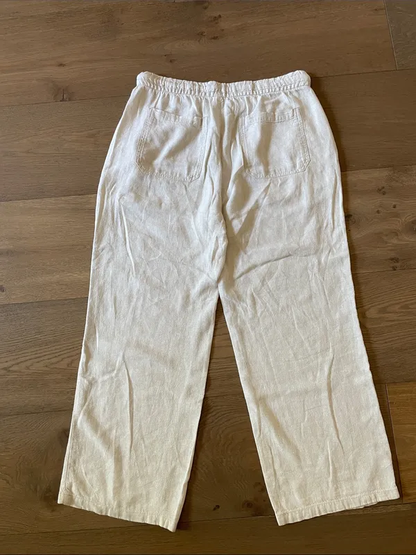 Old Navy High-Rise Wide Leg Linen Blend Pants Size Medium In Flax Linen Color - Image 11