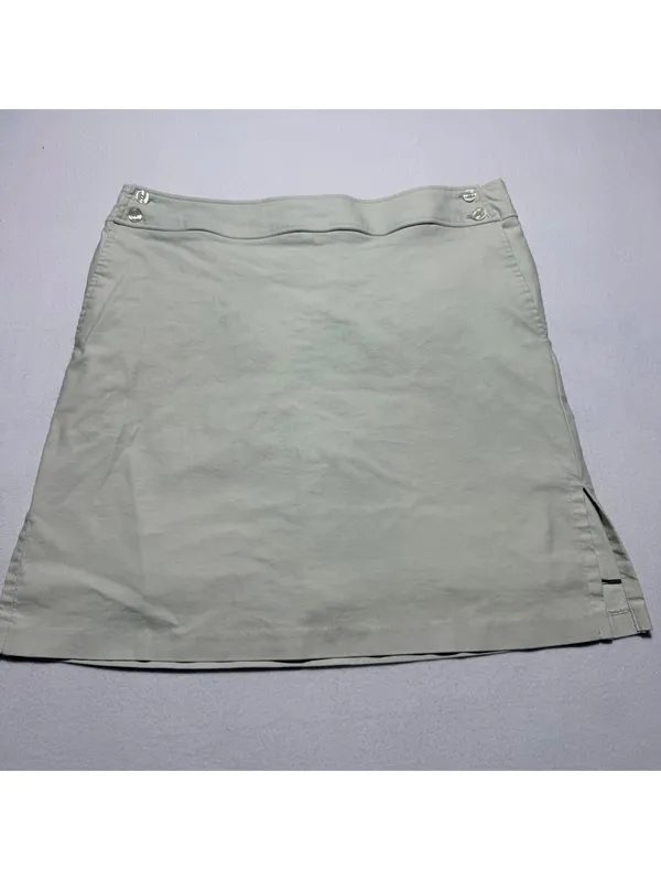 Tall Girl Women’s Size 16 Sage Gray Stretch Cotton Blend Side Slit Skirt - Image 3
