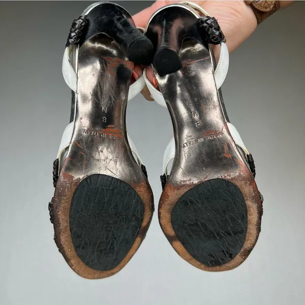 Diane‎ Von Furstenberg | Silver Black and White Heels 8 - Image 4