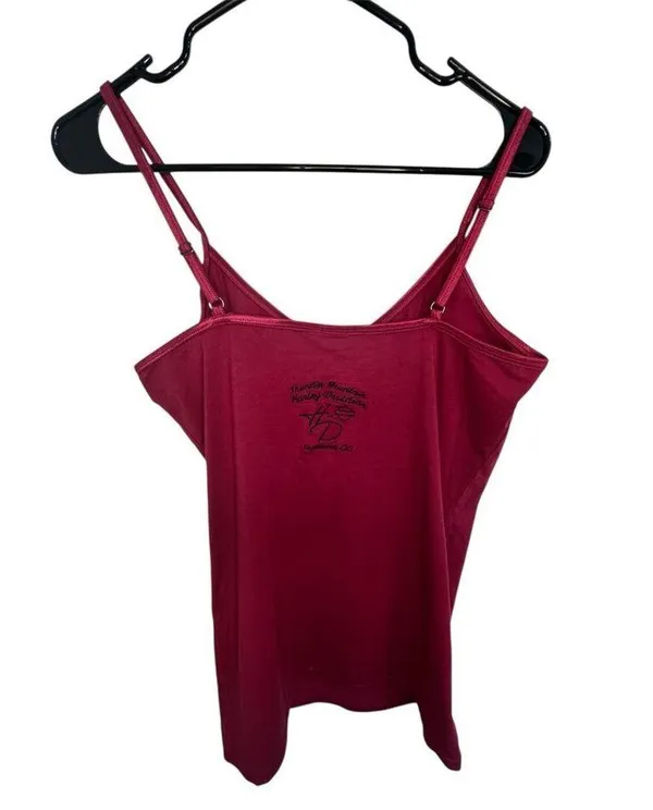 Harley Davidson Maroon Camisole With Embroidered Logo And Rhinestones - Image 5