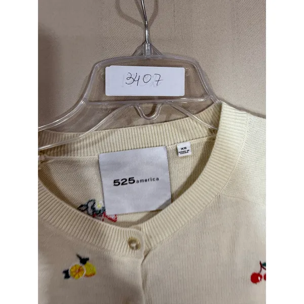 525 America embroidered Patch Sweater cardigan XS - Image 2
