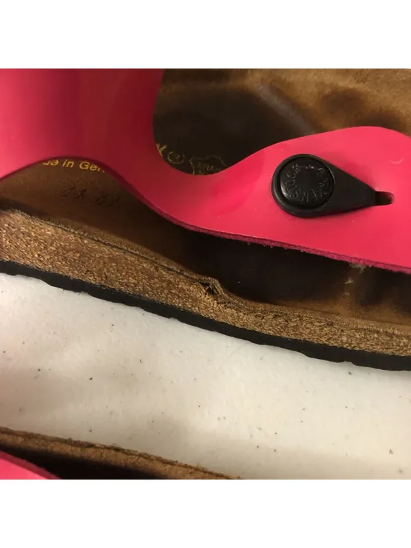 Birkenstock Gizeh Birko-Flor Patent Sandals Pink 38 Women's Size 7 - Image 2