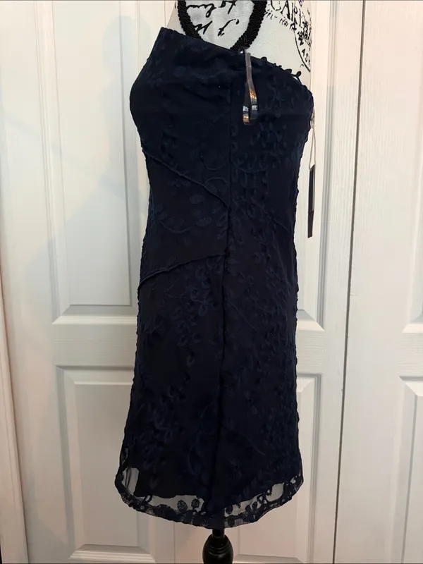 Altar'd State Strapless Navy Lace Cocktail Dress - Image 4