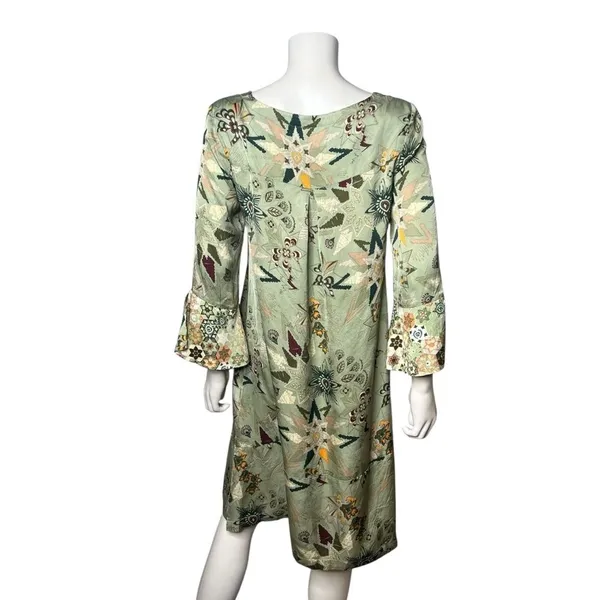 Anthropologie Odd Molly Boho Shift Dress Green European Lagenlook Cottagecore M - Image 4