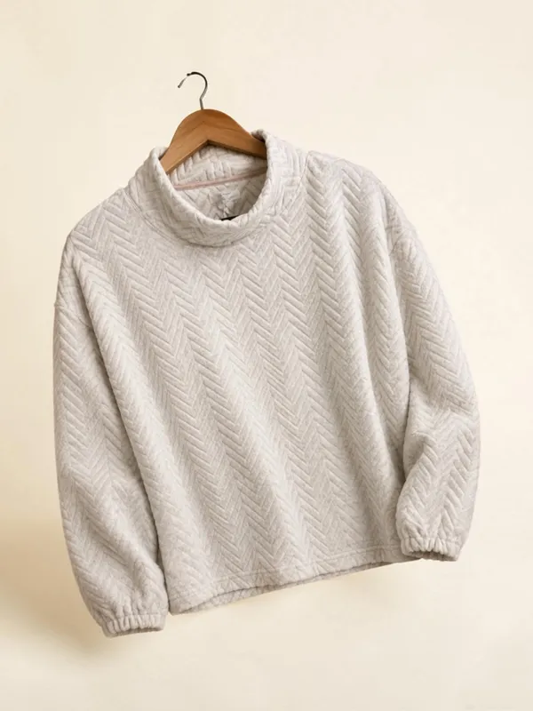 Maurices‎ Quilted Jacket in Soft Pink Trim and Cream Body - Image 2