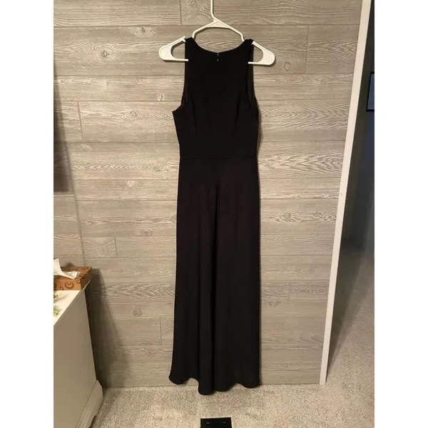 J.Crew Black V-Neck Sleeveless Maxi Dress‎ Formal Evening Gown Size 2 - Image 3