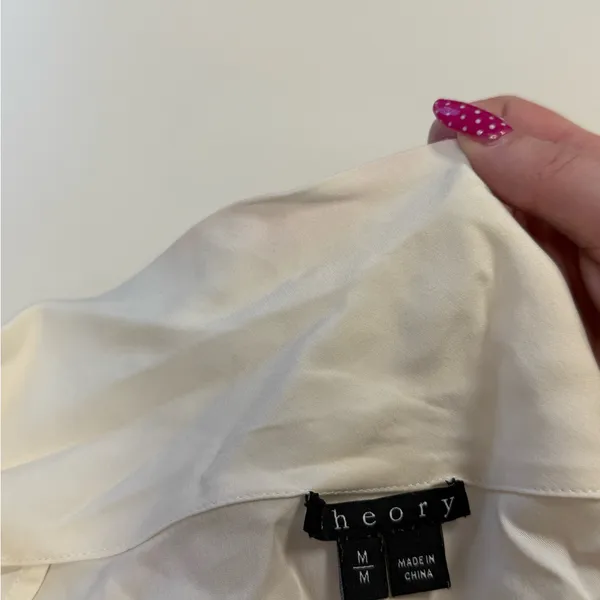 Theory Wrap-Front 100% Silk Long-Sleeve Blouse: Size Medium - Image 7