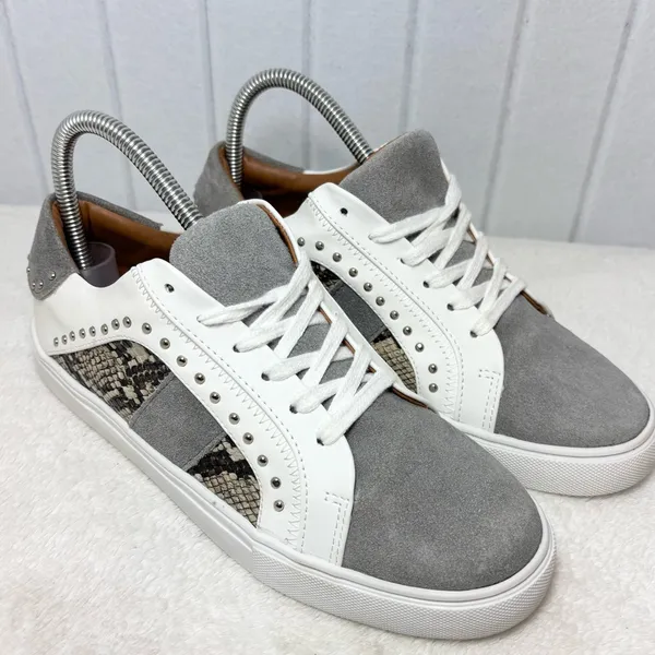 Steve Madden Annita Sneaker Leather Reptile Snakeskin Studs 7.5‎ Tennis Shoe - Image 2
