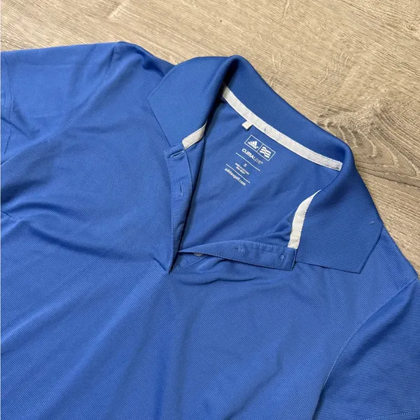 •Adidas• Blue Polo Shirt - Image 5