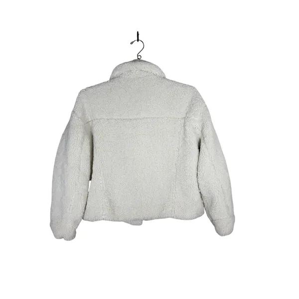Zara Ivory Faux Shearling Sherpa Button Front Jacket Collared Cream Medium - Image 7
