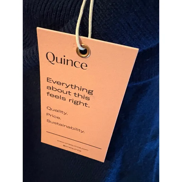 Quince Mongolian Cashmere Turtleneck Sweater Dress‎ Navy Blue Small NEW - Image 7
