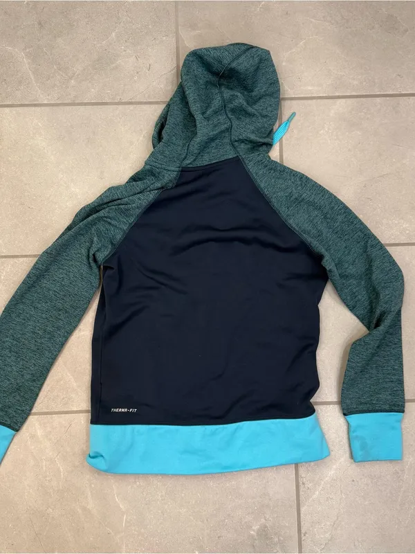 Nike Navy & Teal Full-Zip Hooded Jacket - Image 2