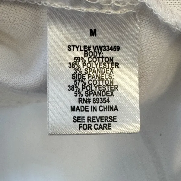 Adrienne Vittadini White‎ V-Neck Button Front Blouse Jersey Side Panels Medium - Image 6