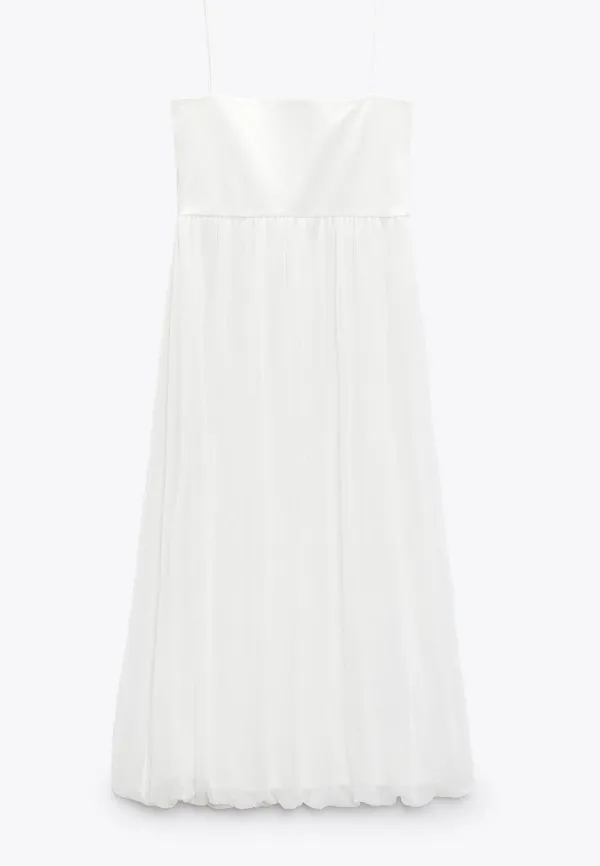 Zara NWT White Combination MIDI DRESS. Size Large. - Image 4