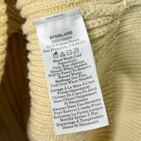 Everlane Organic Cotton Pullover Crewneck Sweater Butter Yellow Women’s Small - Image 7