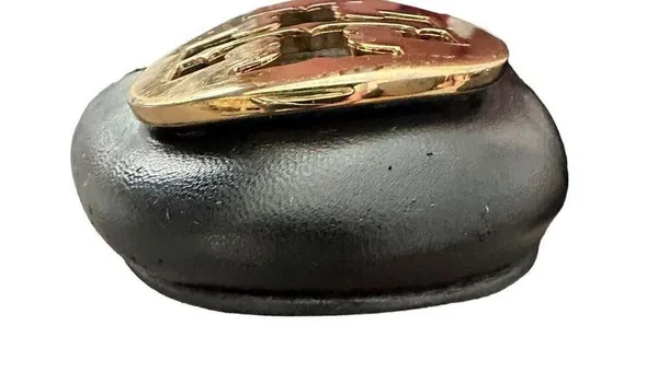 Tory Burch Reva Black Leather Gold Logo Medallion Ballet Flats Size 7 - Image 10