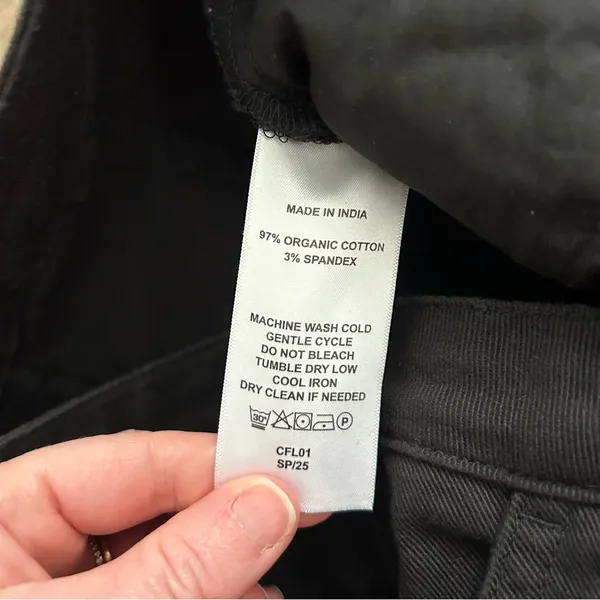 Quince Luna Stretch High Rise Slim Straight Organic Cotton Jeans Black 28in 8 - Image 7