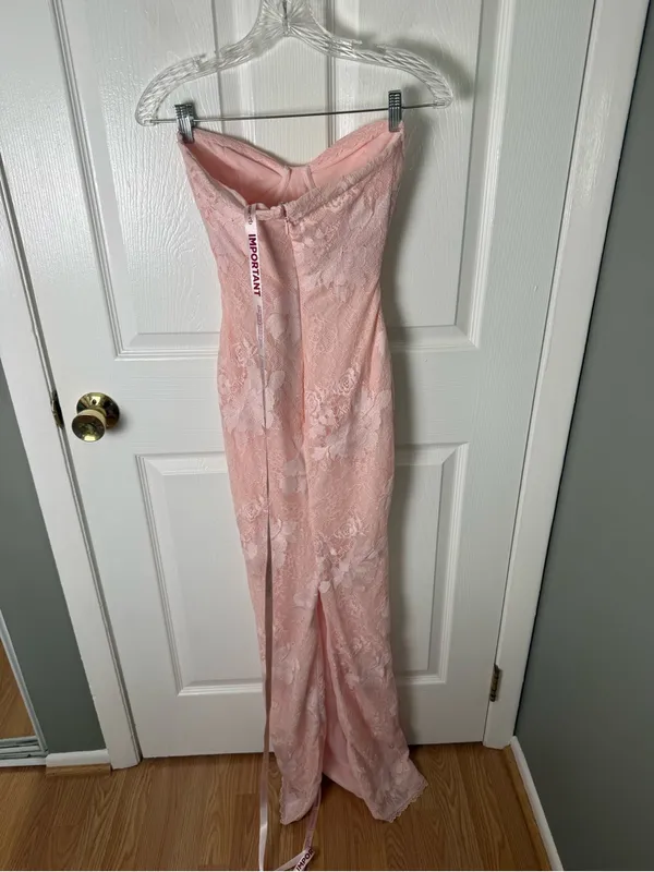 House of CB Lucienne Pink Lace Maxi Dress XS - Image 5
