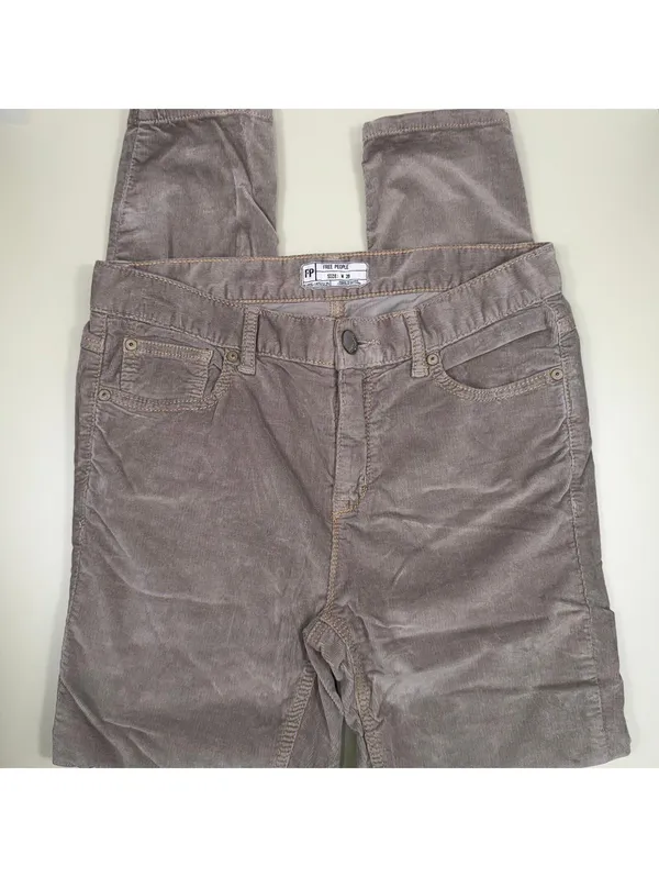 Free People Corduroy Skinny Pants Women’s Size 28 Taupe - Image 4