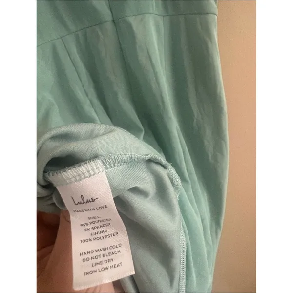 Lulus Giorgina Sage Mesh Gathered Trumpet Midi Dress Size XS Cocktail Sexy - Image 10